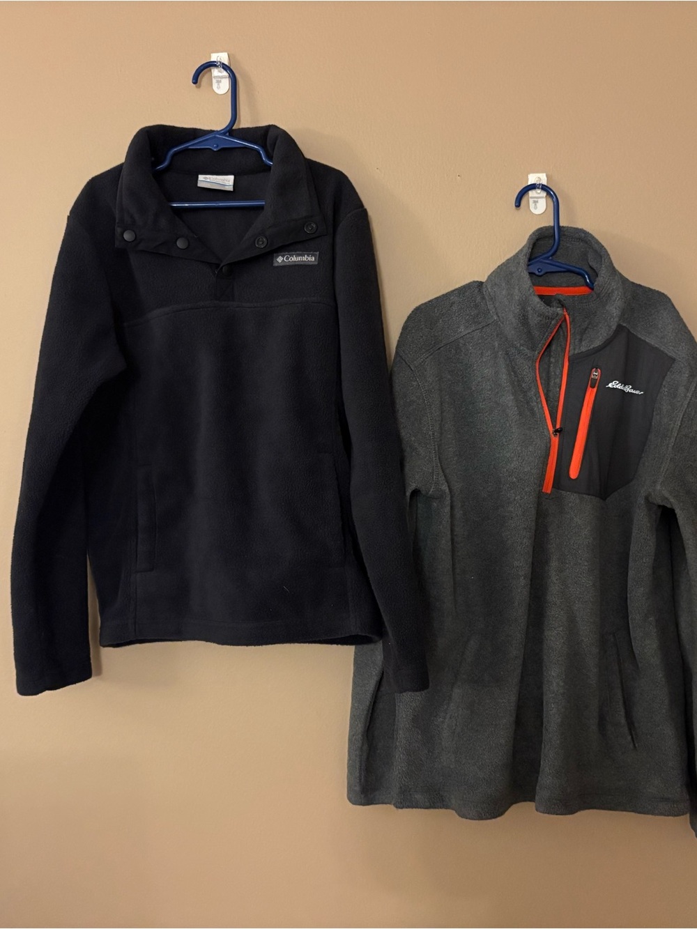Columbia Kids' Black Fleece Pullover and Eddie Bauer Gray Fleece Pullover